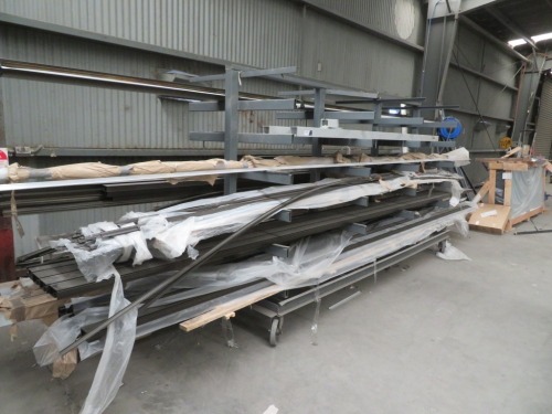 Steel Fabricated Multi Tier Mobile Rack with Extruded Aluminium Stock