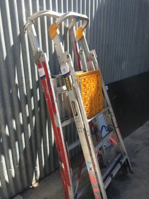 2 x Assorted Aluminium Platform Ladders, Platform Height: 900mm