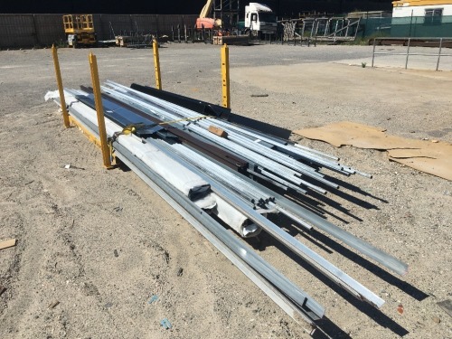 Yellow Steel Stillage & Contents of various Galvanised Square Tube & Angles