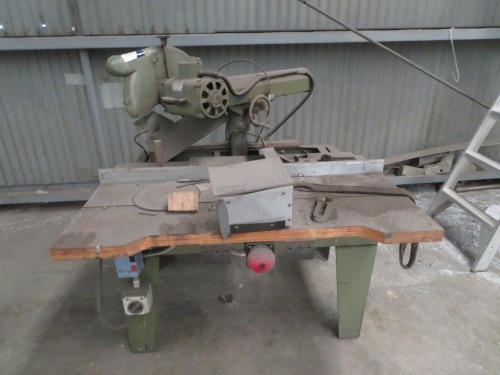Nolex Radial Arm Saw on Bench, 3 Phase