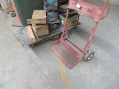 2 x Assorted Trolley's comprising 1 x 6 Wheel Flat Bed Trolley; 1 x 2 Wheel Oxy Bottle Trolley - 2