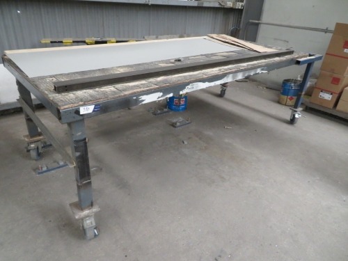 Mobile Work Bench, Steel Fabricated Frame, Ply Timber Top