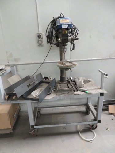 Hafco 16 Speed Bench Drill on Steel Fabricated Mobile Bench Drill