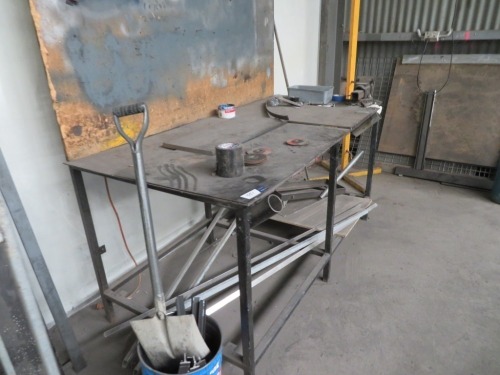 Work Bench with Vice, Bench Steel Frame Top