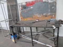 Work Bench with Vice, Bench Steel Frame Top - 2