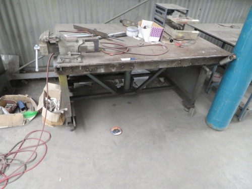 Welders Bench Mobile, Steel Fabricated, Double Skin Top