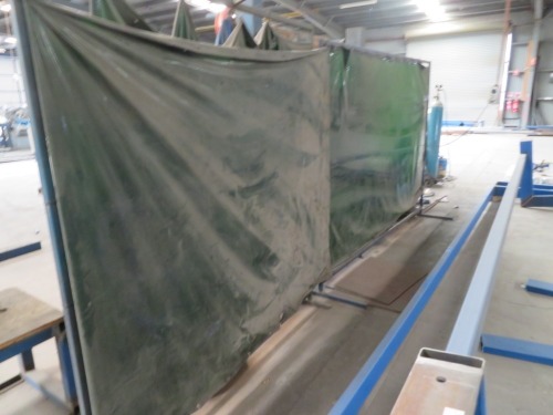 4 x Welding Screens, various sizes, Steel Frame, Green Curtains