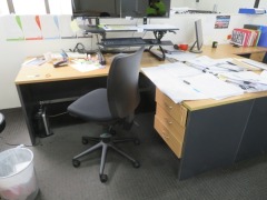 4 x Assorted Office Desks, 1 x Mobile Pedestal, 3 x Office Chairs - 3