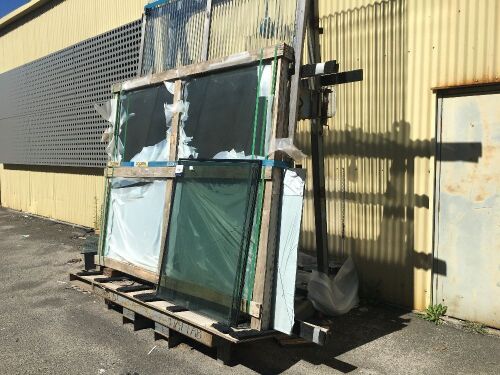 Window 'A' Frame Stillage, Steel Fabricated & Contents of various Glass