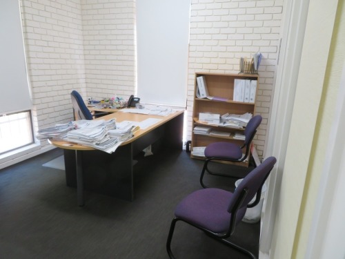 Office Furniture including 1 x Office Desk, Round End with Left Hand return & Stationary Drawers;