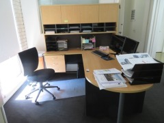 Office Desk with Left Hand Return & Overhead Storage Cupboard - 2