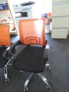 3 x Office Chairs with Arms, Chrome Base - 2