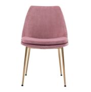 Box of 2 x Pink Velvet Dining Chairs