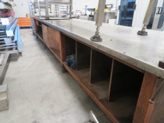 Timber Work Bench with Stainless Steel Top and Machine Vice - 3