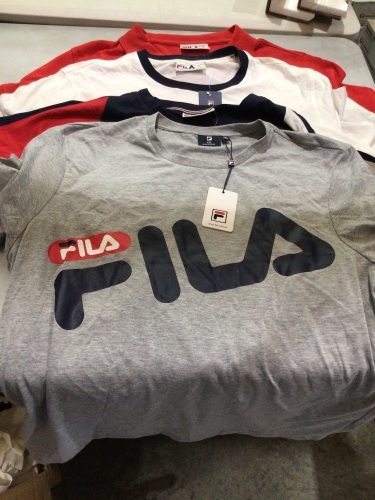 Fila XXL shirts 1x red polo 1x white 1x Grey 1x blue red white