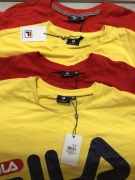 2 x red XL 2 x yellow XL Fila shirts - 2