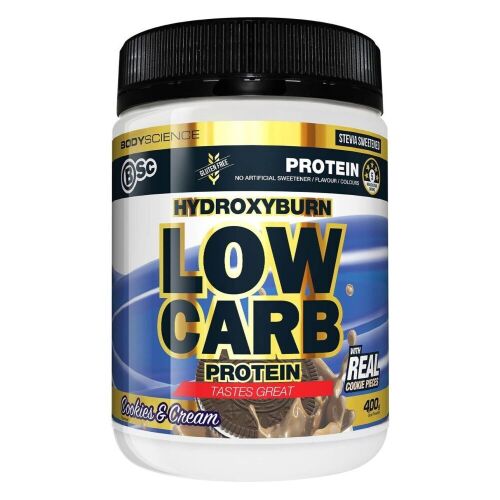 Bulk Pack of 5 x BSC HydroxyBurn Low Carb Protein 400g - Cookies and Cream