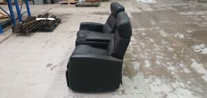 iMG NORWAY Black leather recliner (Twin seater) with arm rest in the middle - 2