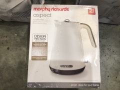 Morphy Richards Aspect Black Chrome 1.5L Kettle - White 100024 - 2