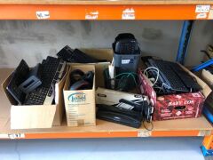 Quantity of assorted keyboards, mice and cables
