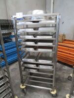 Stainless Steel 10 Tier Tray Trolley