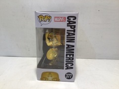 Funko Pop - Marvel Gold Chrome Captain America #377 - 3