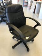 Quantity of 9 x Black PU Leather Office Chairs - 2
