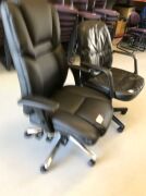Quantity of 3 x Assorted Black PU Leather Office Chairs - 2