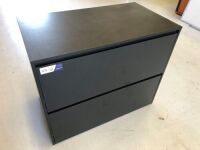 1 x Black 2 Drawer Cabinet