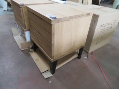 2 x Industrial M Bedside Tables 2 Drawer - 3