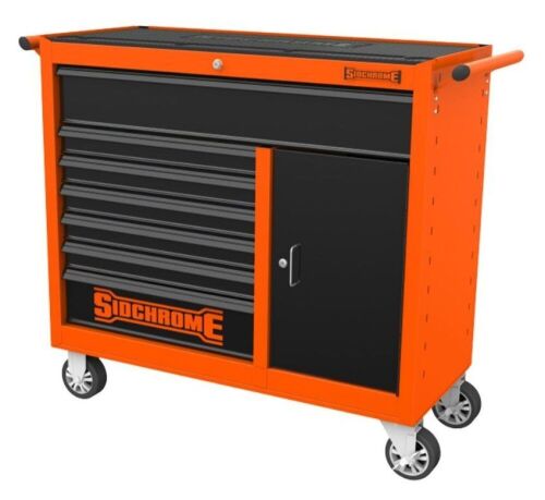Sidchrome 42inch 7 Drawer Widebody Roller Cabinet Orange\Black SCMT50227OB
