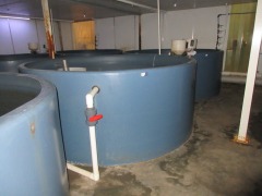 Quantity of 4 Fish Growing Tanks - Open top, 8000 litre, overall 3000 dia x 1200mm H - 4