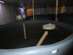 Quantity of 4 Fish Growing Tanks - Open top, 8000 litre, overall 3000 dia x 1200mm H (Timer not included) - 2