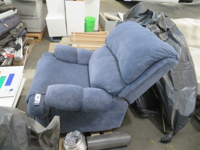 1 x Mauve Chair, Recliner & Footrest