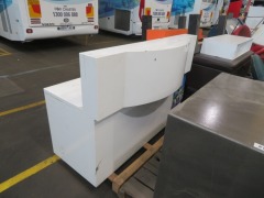 Reception Desk, White, with 3 Drawers