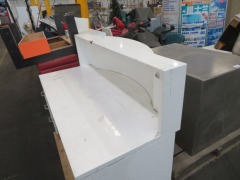 Reception Desk, White, with 3 Drawers - 2