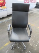 Managers Office Chair, Black & Chrome Base - 2