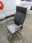 Managers Office Chair, Black & Chrome Base - 3