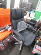 Managers Office Chair, Black & Chrome Base