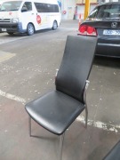 3 x Black Vinyl Upholstered Visitors Chairs, Chrome Frame - 2