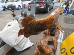 Wooden Carved Carp Ornament - 2