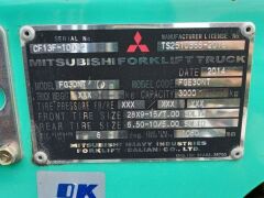 UNRESERVED 2014 Mitsubishi FG30NT 4-Wheel Counterbalance Forklift - 19