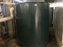 Water Filtration Systems comprising; 4 x Assorted size closed Poly tanks with plastic media filtration, 1 x 10,000L, 1 x 5000L, 1 x 2500L; 1 x large open top poly tank, 3500 dia x 1200. - 4