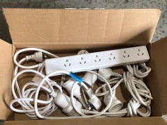 Box of Extension Cords + Power Board - 4