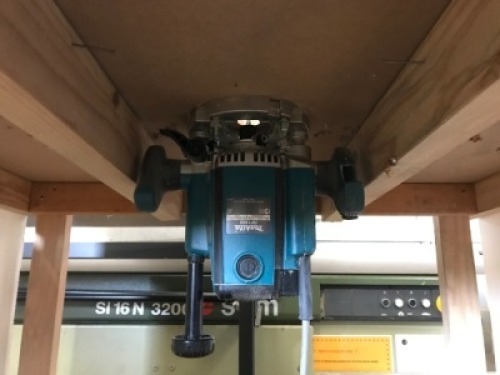 Router table, timber frame with Makita Router, Model: RP1800