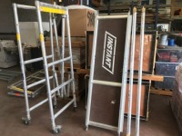 2 x Instant Scaffold Towers, 1800 x 600 x 1900mm H, foldable aluminium frame, platform 1800 x 600