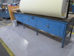 Timber & Metal Work Bench with Cupboards both sides - 2