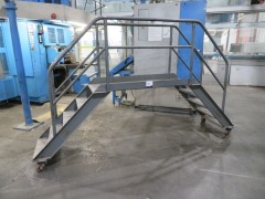 Checker Plate Walkover with Hand Rails - 2