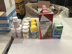 Bulk lot of supplements and hydration satchels