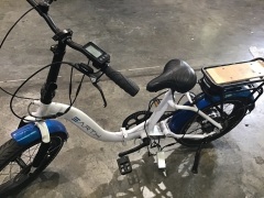 Earth Ant Fat Tyre Dual Battery Folding E-bike - White/Blue - 3